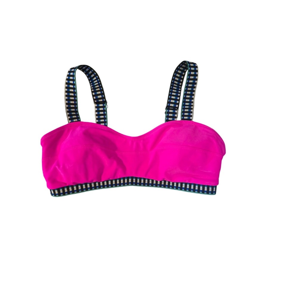 Blooming Jelly‎ Swim Top M Womens Hot Pink Padded Swimwear Adjustable Straps NWT